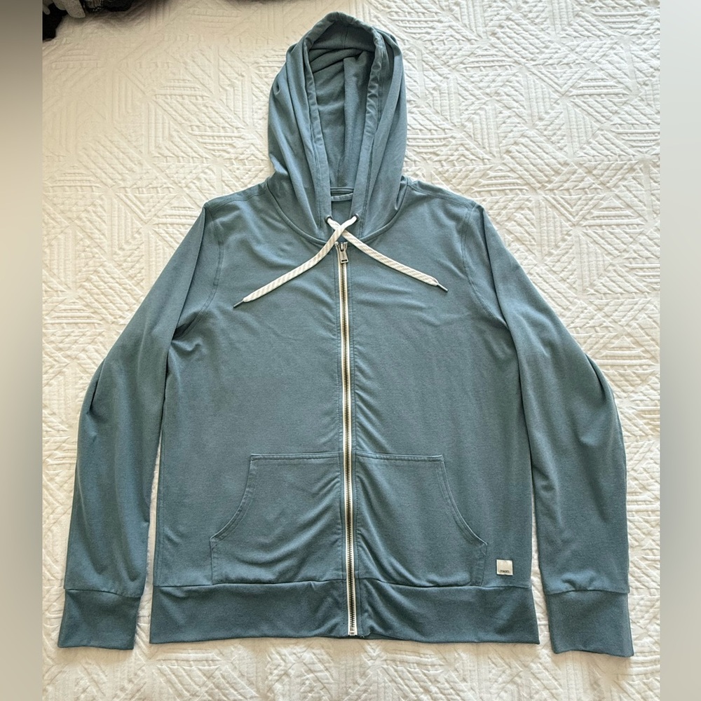 Vuori Women’s Halo Zip-Up Hoodie in Slate Blue